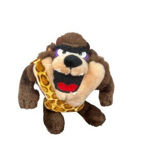 Warner Bros 24K Looney Tunes 10" Plush 1993 Taz Wild Caveman Tazmanian Devil